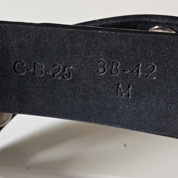 Black Faux Leather and Silver Studded Grommet Belt - Picture 4 of 4